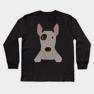 Bull Terrier Ugly Christmas Sweater Knit Pattern Kids Long Sleeve T-Shirt